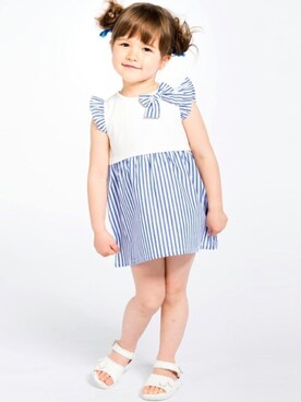 「アイテム（ワンピース/ドレス）」を使った、マザウェイズさん（キッズ・90cm）の春コーディネート