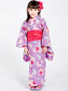「オーガンジー」｜「アイテム（浴衣）」を使った、マザウェイズさん（キッズ・120cm）の夏コーディネート