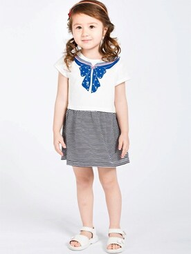 「アイテム（ワンピース/ドレス）」を使った、マザウェイズさん（キッズ・90cm）の夏コーディネート