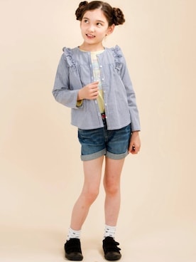 「アイテム（シャツ/ブラウス）」を使った、マザウェイズさん（キッズ・120cm）の秋コーディネート