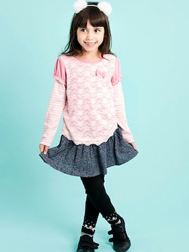 「アイテム（スカート）」を使った、マザウェイズさん（キッズ・120cm）の秋コーディネート