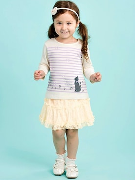 「アイテム（スカート）」を使った、マザウェイズさん（キッズ・90cm）の秋コーディネート