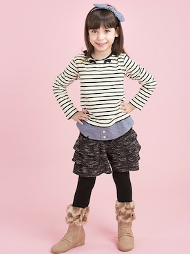 「アイテム（スカート）」を使った、マザウェイズさん（キッズ・120cm）の秋コーディネート