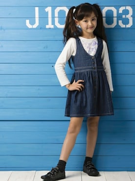 「アイテム（ワンピース/ドレス）」を使った、マザウェイズさん（キッズ・120cm）の春コーディネート