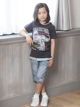 「motherways（マザウェイズ）のアイテム」を使った、マザウェイズさん（キッズ・120cm）の春コーディネート