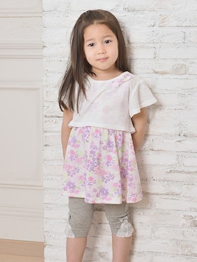 「アイテム（ワンピース/ドレス）」を使った、マザウェイズさん（キッズ・90cm）の春コーディネート