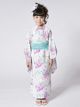 「アイテム（水着/着物・浴衣）」を使った、マザウェイズさん（キッズ・120cm）の春コーディネート