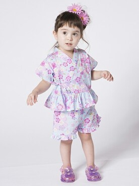 「アイテム（浴衣）」を使った、マザウェイズさん（キッズ・90cm）の春コーディネート