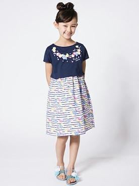 「motherways（マザウェイズ）のアイテム」を使った、マザウェイズさん（キッズ・120cm）の夏コーディネート