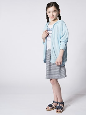 「アイテム（パーカー）」を使った、マザウェイズさん（キッズ・120cm）の夏コーディネート