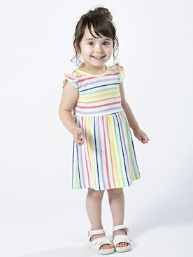 「アイテム（ワンピース）」を使った、マザウェイズさん（キッズ・90cm）の夏コーディネート