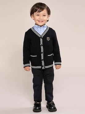 「アイテム（カーディガン/ボレロ）」を使った、マザウェイズさん（キッズ・90cm）の冬コーディネート