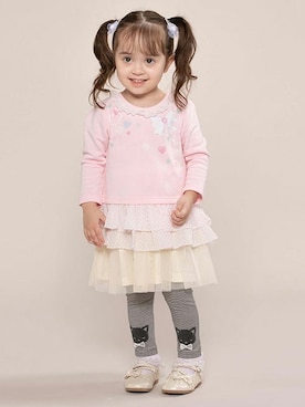 「アイテム（レギンス/スパッツ）」を使った、マザウェイズさん（キッズ・90cm）の冬コーディネート