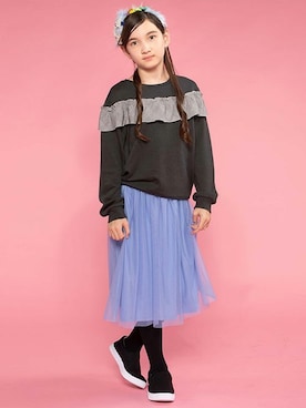 「アイテム（スカート）」を使った、マザウェイズさん（キッズ・120cm）の冬コーディネート