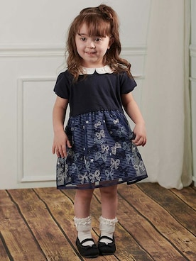 「アイテム（ワンピース）」を使った、マザウェイズさん（キッズ・90cm）の冬コーディネート