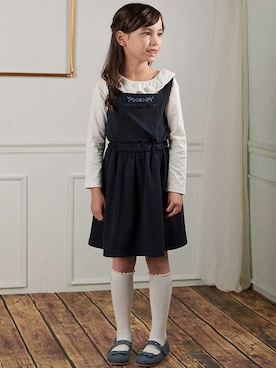 「アイテム（ジャンパースカート）」を使った、マザウェイズさん（キッズ・120cm）の冬コーディネート