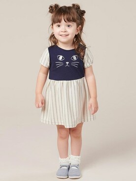 「アイテム（ワンピース/ドレス）」を使った、マザウェイズさん（キッズ・90cm）の春コーディネート