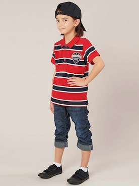 「アイテム（ポロシャツ）」を使った、マザウェイズさん（キッズ・120cm）の春コーディネート