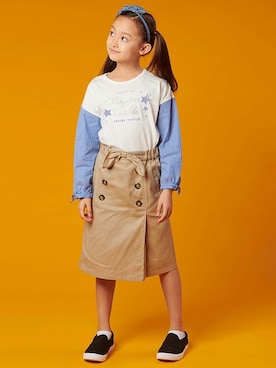 「アイテム（スカート）」を使った、マザウェイズさん（キッズ・120cm）の春コーディネート