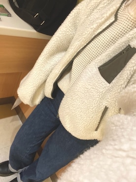 「アイテム（ブルゾン）」を使った、AsaMi◡̈Tpさん（レディース・157cm・30代）の冬コーディネート