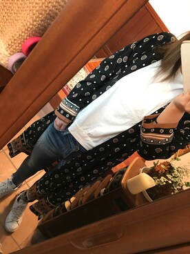 「花見」｜「アイテム（その他アウター）」を使った、airi.15さん（レディース・157cm）の春コーディネート