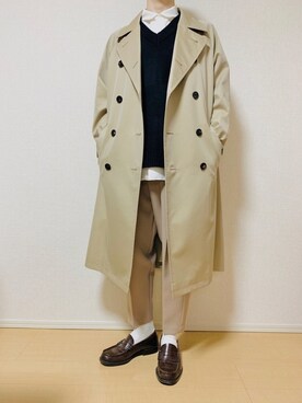 「BLACK LABEL CRESTBRIDGE（ブラックレーベル・クレストブリッジ）のアイテム（トレンチコート）」を使った、Heyさん（メンズ・168cm）の冬コーディネート