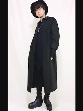 「koe（コエ）のアイテム（ステンカラーコート）」を使った、沓澤龍昇　くつざわたつのりさん（メンズ・168cm）の冬コーディネート