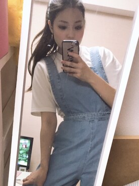 「ZARA（ザラ）のアイテム（サロペット/オーバーオール）」を使った、まいきゃんさん（レディース・161cm）の春コーディネート