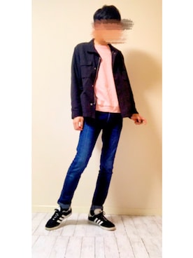 「Right-on（ライトオン）のアイテム（ミリタリージャケット）」を使った、たつやさん（メンズ・178cm）の春コーディネート