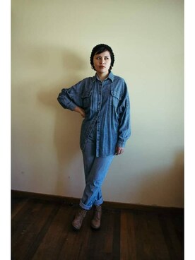 「BENETTON (UNITED COLORS OF BENETTON)（ベネトンユナイテッドカラーズオブベネトン）のアイテム（デニムパンツ）」を使った、Chichi Beebsさん（レディース・157cm）の春コーディネート