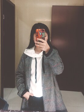 「MANGO（マンゴ）のアイテム（ピーコート）」を使った、小坏bosyさん（レディース・163cm）の春コーディネート