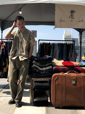 「釣魚背心」｜Chang Ning さん（メンズ・173cm）の春コーディネート