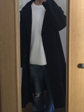 「INTER FACTORY（インターファクトリー）のWEARISTA tai × INTER FACTORY　パーツレスオーバーサイズトレンチコート（トレンチコート）」を使った、伊藤さん（メンズ・168cm）の冬コーディネート