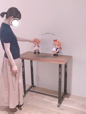 うー子さんの「DOORS ギャザーフレアマキシスカート」を使ったコーディネート