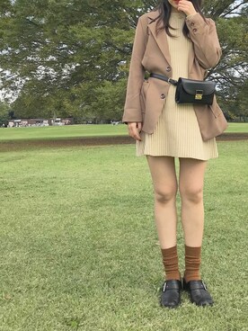 「GOGOSING（ゴゴシング）のアイテム（テーラードジャケット）」を使った、aimiさん（レディース・162cm）の秋コーディネート