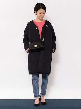 「キルティングコート」｜inafuku10102さん（レディース・158cm）の冬コーディネート