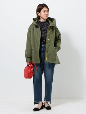 「green label relaxing（グリーンレーベルリラクシング）のアイテム（モッズコート）」を使った、inafuku10102さん（レディース・158cm）の夏コーディネート