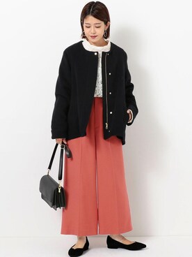 「green label relaxing（グリーンレーベルリラクシング）のアイテム（モッズコート）」を使った、inafuku10102さん（レディース・158cm）の秋コーディネート