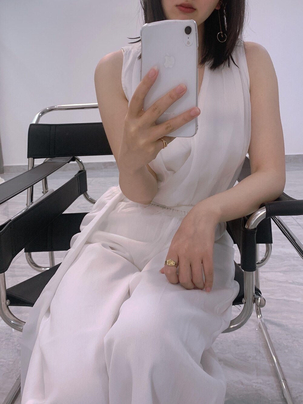 「休闲、街头搭配、夏、日系极简、盐系风格、女人味」｜「powersmile.jpのアイテム（リング、ベージュ系）」を使った、babysmile778さん（レディース・155cm）の夏コーディネートの1枚目の写真