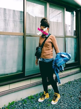 「ラウンドバッグ」｜「アイテム（ジャケット/アウター）」を使った、ms.Gotchaさん（レディース・157cm）の冬コーディネート