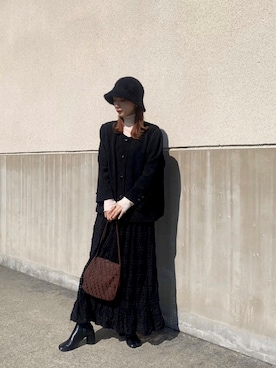 「RAY CASSIN（レイカズン）のアイテム」を使った、miwoさん（レディース・154cm）の冬コーディネート