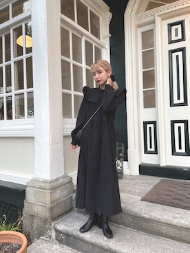 「スクエアトゥ」｜miwoさん（レディース・154cm）の冬コーディネート