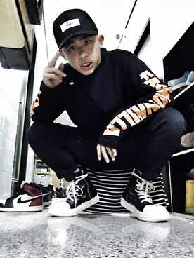 「Made   （メイド）のアイテム」を使った、吳俊昇さん（メンズ・168cm）の冬コーディネート