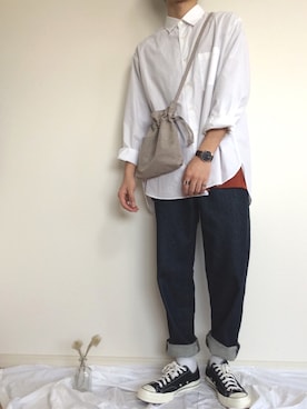 「RAGEBLUE（レイジブルー）のアイテム（ハンドバッグ）」を使った、よもぎ🍃さん（メンズ・173cm）の春コーディネート