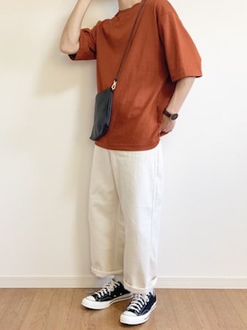 ãUNIQLOïŒãŠãã¯ãïŒã®ãšã¢ãªãºã ã³ããã³ãªãŒããŒãµã€ãºTã·ã£ãïŒ5åè¢ïŒïŒTã·ã£ã/ã«ãããœãŒããªã¬ã³ãžç³»ïŒãã䜿ã£ãããããðããïŒã¡ã³ãºã»173cmïŒã®æ¥ã³ãŒãã£ããŒã