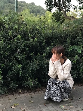 「ケーブルカーディガン」｜「アイテム（その他）」を使った、Mayo...さん（レディース・167cm）の秋コーディネート