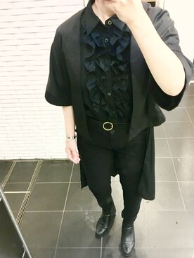 「BLACK COMME des GARÇONS」｜「アイテム（その他アウター）」を使った、えふさん（レディース・163cm）の秋コーディネート