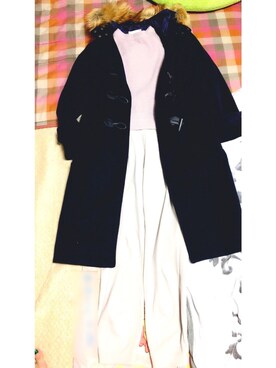 「SEVENDAYS=SUNDAY（セブンデイズサンデイ）のアイテム（ピーコート）」を使った、やまちゃん𓃹さん（レディース・158cm）の冬コーディネート