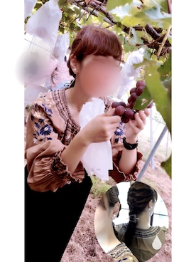 「ベロアスカート」｜「アイテム（腕時計）」を使った、やまちゃん𓃹さん（レディース・158cm）の秋コーディネート