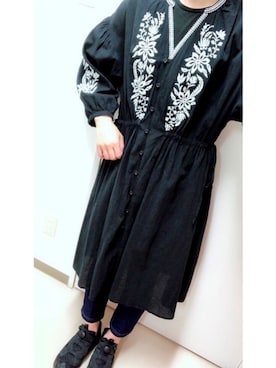 「接触冷感パンツ」｜「アイテム（ワンピース/ドレス）」を使った、やまちゃん𓃹さん（レディース・158cm）の春コーディネート